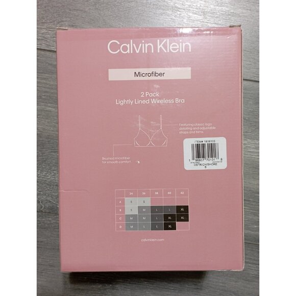 Calvin Klein 2 Pack Lightly Lined Wireless Bra Womens (Ostrich/Shore, Small) - Picture 2 of 2